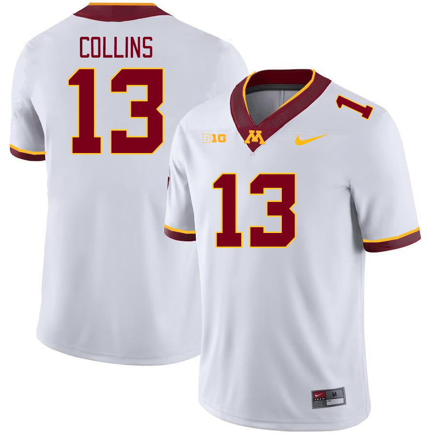 Men #13 Chris Collins Minnesota Golden Gophers College Football Jerseys Stitched-White